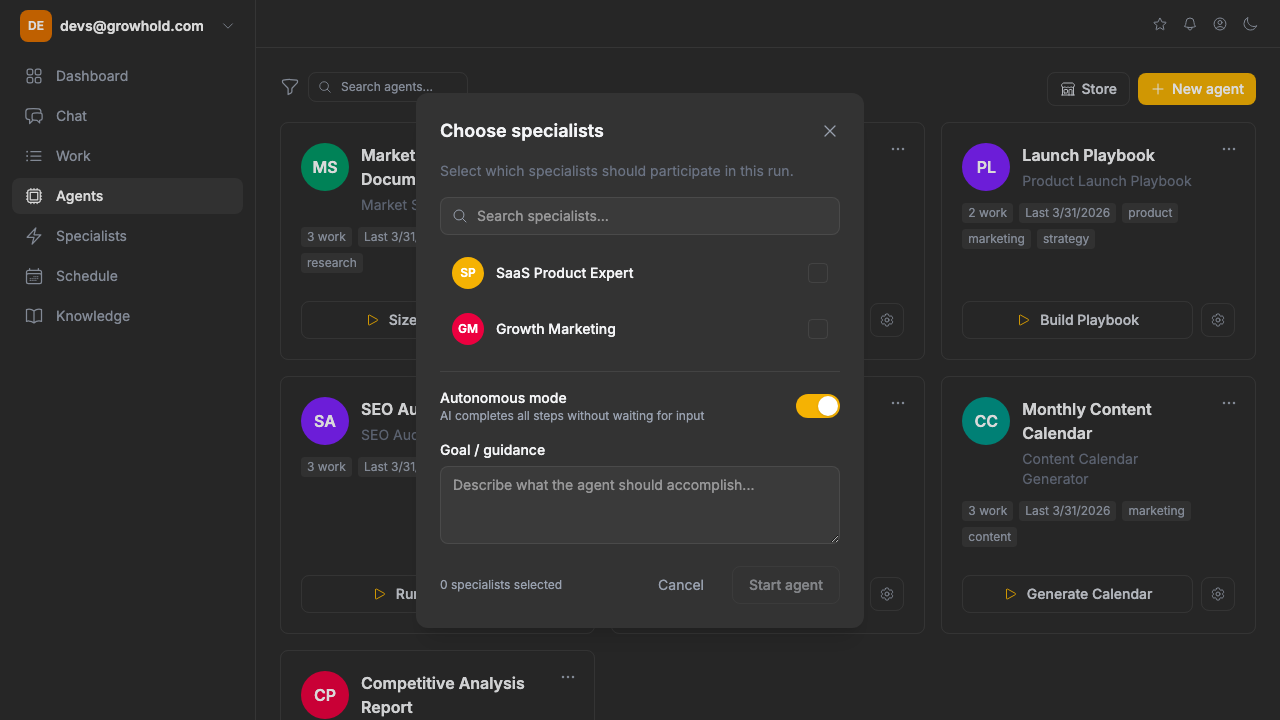Run your first agent