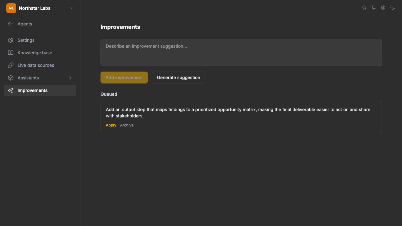 Agent improvements