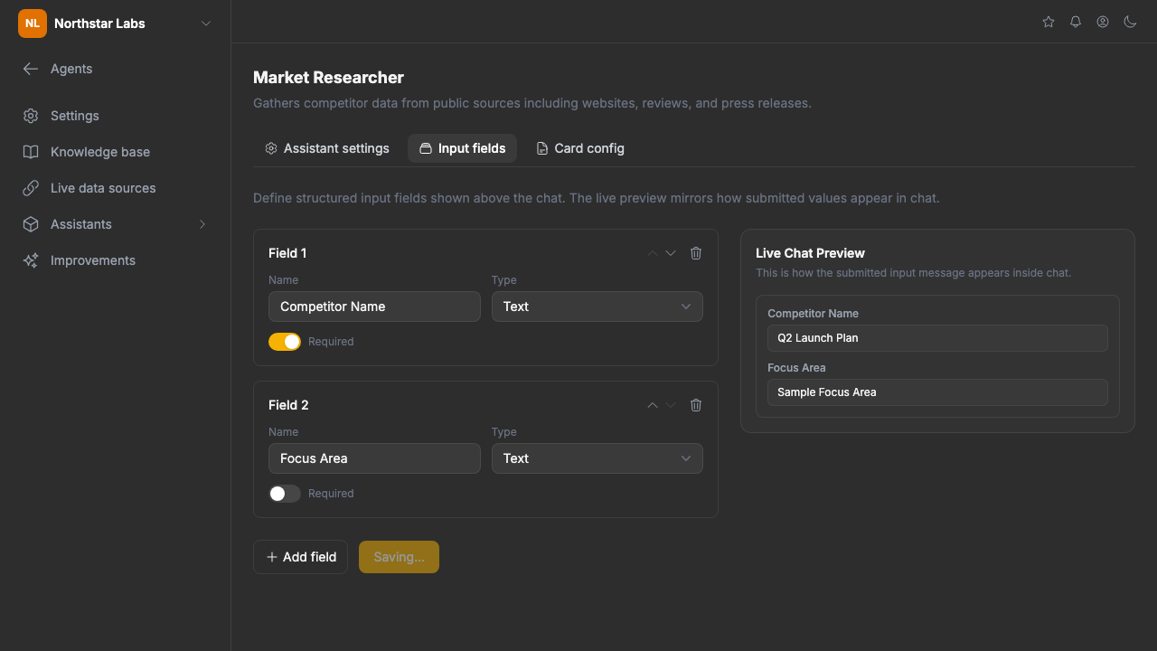 Input fields