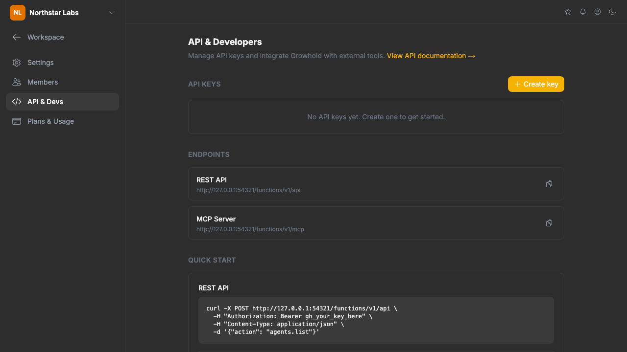 API keys