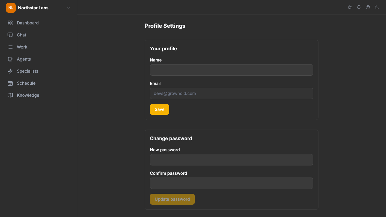 Account settings