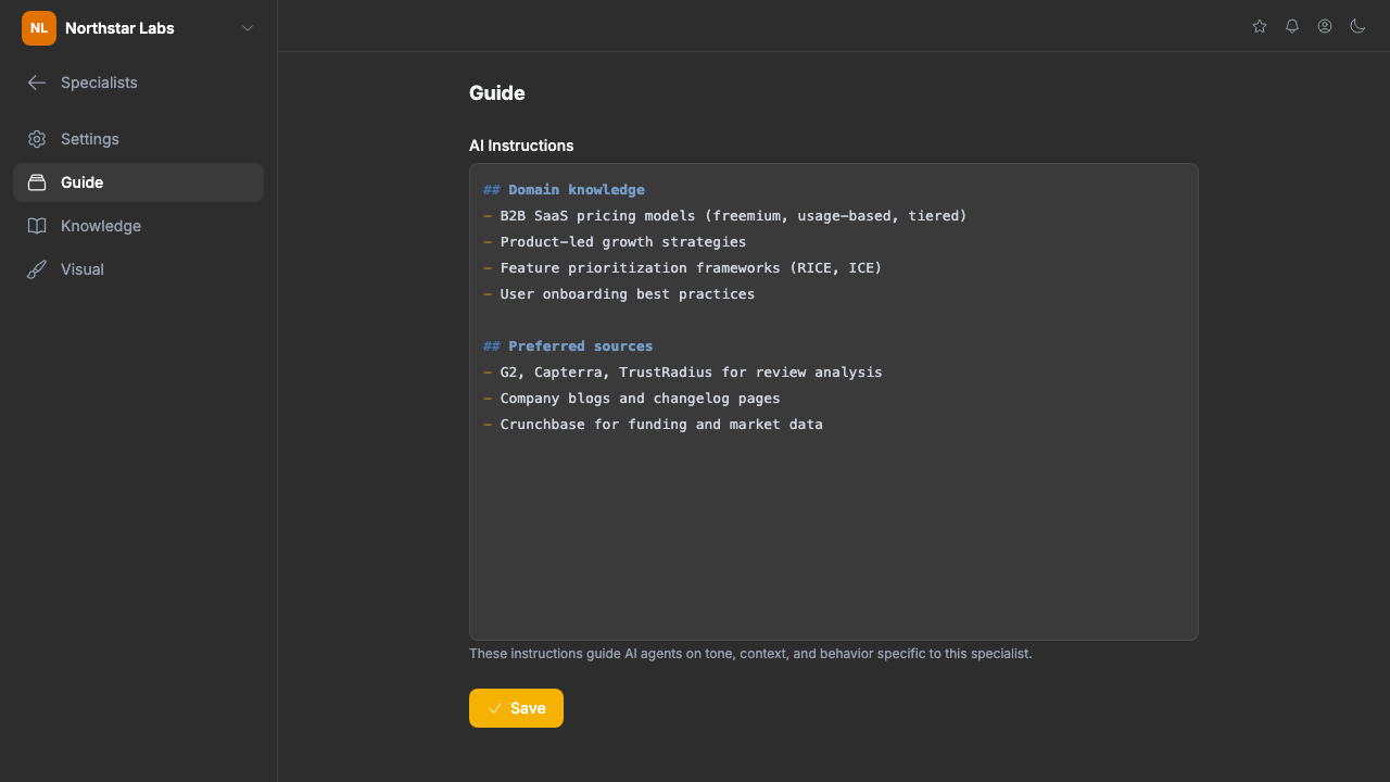 Guide: process and brand instructions