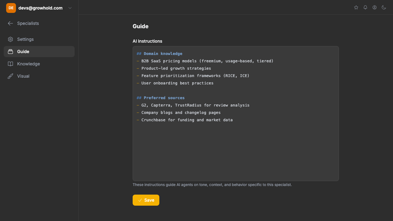 Guide: process and brand instructions