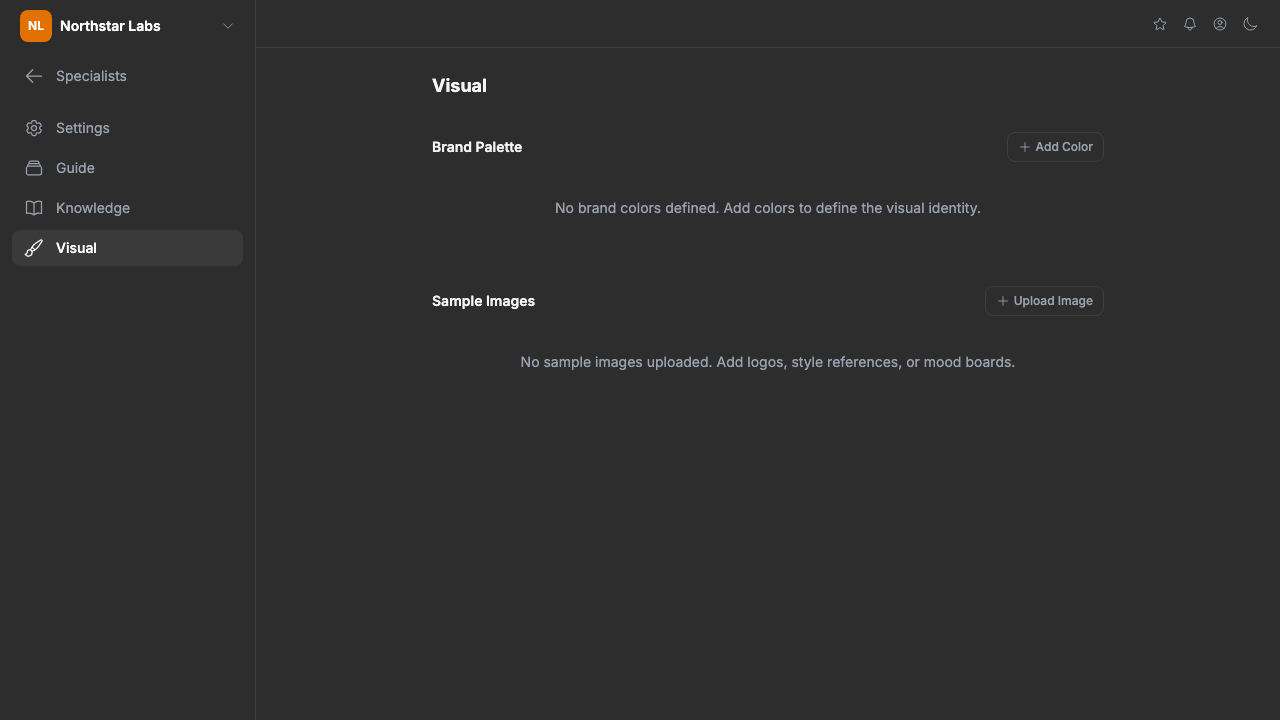 Visuals: design assets and palettes